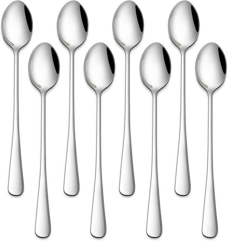 7.5 Inches Stainless Steel Iced Tea Spoons,Set Of 8 Long Stirring Spoons For Coffee - Flavour Fushion Cooking Shop