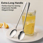 7.5 Inches Stainless Steel Iced Tea Spoons,Set Of 8 Long Stirring Spoons For Coffee