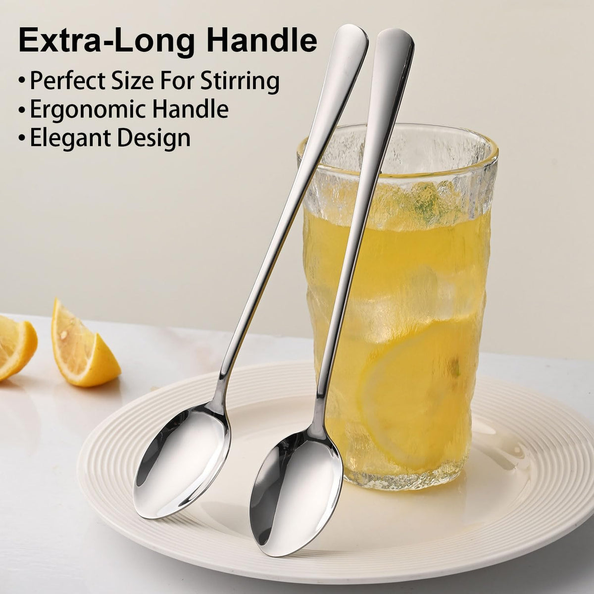 7.5 Inches Stainless Steel Iced Tea Spoons,Set Of 8 Long Stirring Spoons For Coffee - Flavour Fushion Cooking Shop