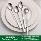 7.5 Inches Stainless Steel Iced Tea Spoons,Set Of 8 Long Stirring Spoons For Coffee
