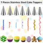 7 PCS Piping Tips, Cake Decorating Kit Extra Fine Stainless Steel Meringue Icing Tips Piping Nozzles