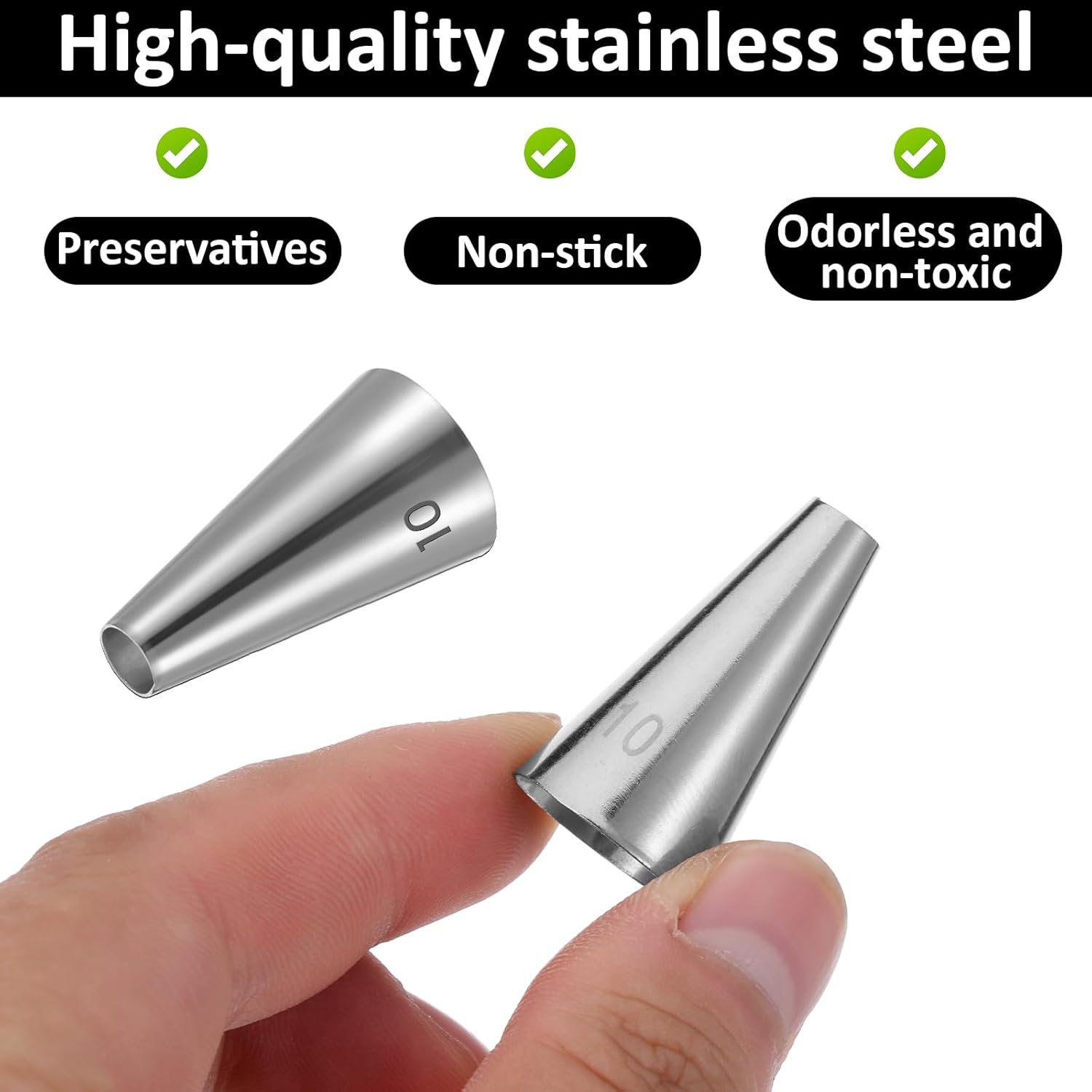 7 PCS Piping Tips, Cake Decorating Kit Extra Fine Stainless Steel Meringue Icing Tips Piping Nozzles