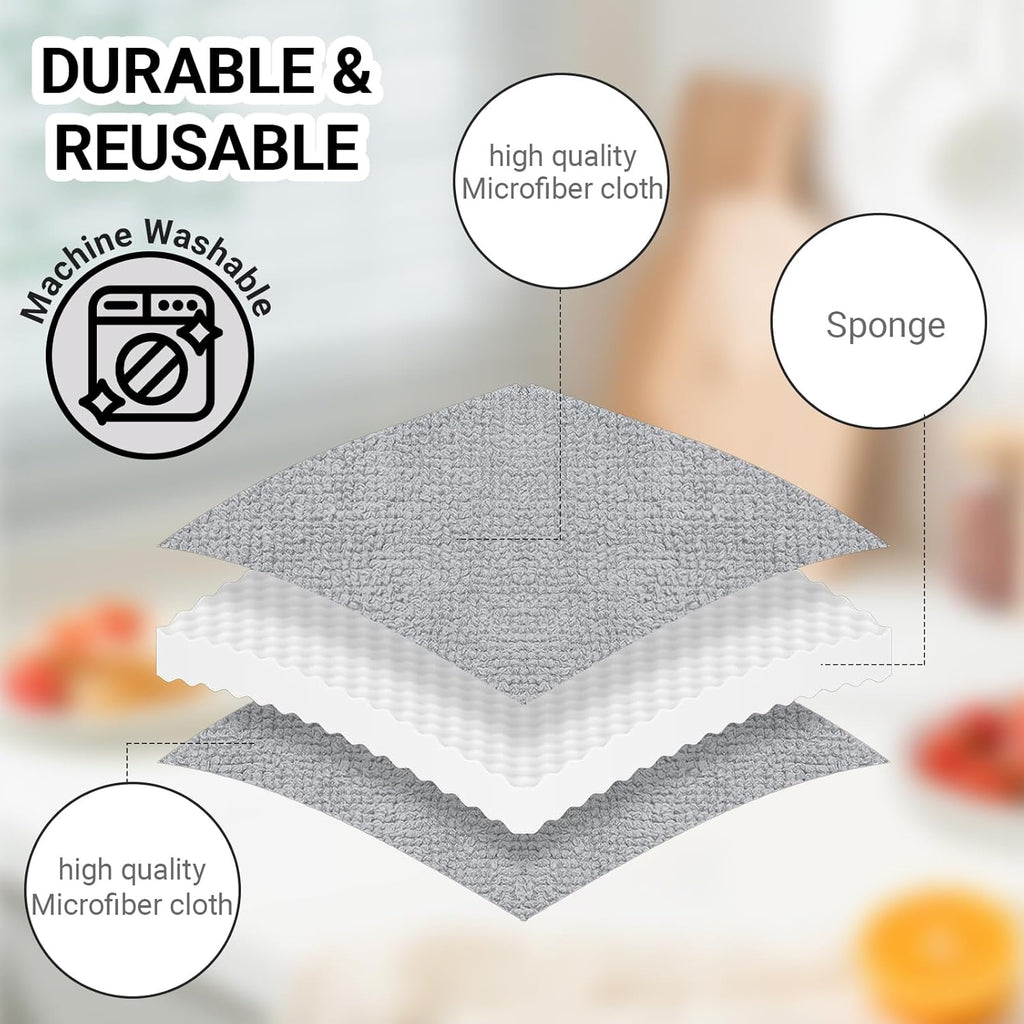 6Pcs 5'' Wax & Oil Applicator Pads - Reusable Microfiber Cleaning Pad - Scratch-Free Sponge Pads for Cutting Board Maintenance, Versatile Home Polishing - Machine Washable for Long-Term Use