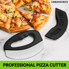 Heavy Duty Stainless Steel Pizza Cutter with Cover, Super Sharp Blade Pizza Knife (Black)