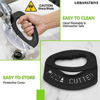 Heavy Duty Stainless Steel Pizza Cutter with Cover, Super Sharp Blade Pizza Knife (Black)