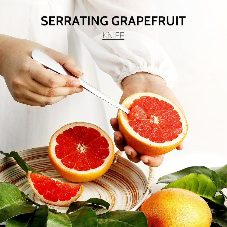4-piece Grapefruit Spoons and Grapefruit Knife, 18/8 Stainless Steel - Flavour Fushion Cooking Shop