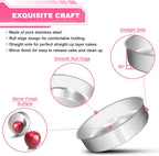 8 Inch Cake Pan Set of 2, Stainless Steel Round Layer Cake Baking Pans Tins, Non-Toxic