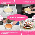 8 Inch Cake Pan Set of 2, Stainless Steel Round Layer Cake Baking Pans Tins, Non-Toxic
