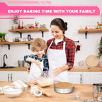 8 Inch Cake Pan Set of 2, Stainless Steel Round Layer Cake Baking Pans Tins, Non-Toxic