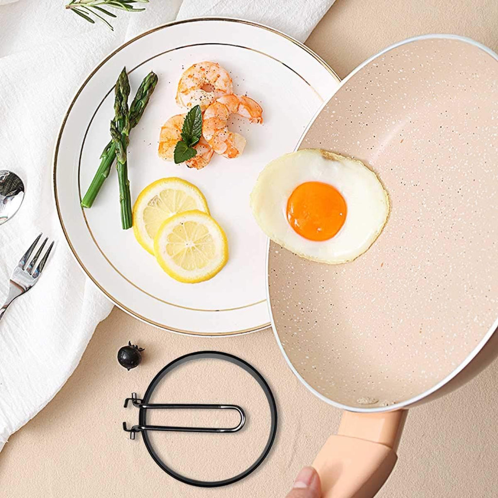 4 Pack Stainless Steel Eggs Maker Non Stick Round Egg Cooker for Cooking Rings Shaper Frying Pancake Sandwiches Metal Handle Household Kitchen Breakfast Tool