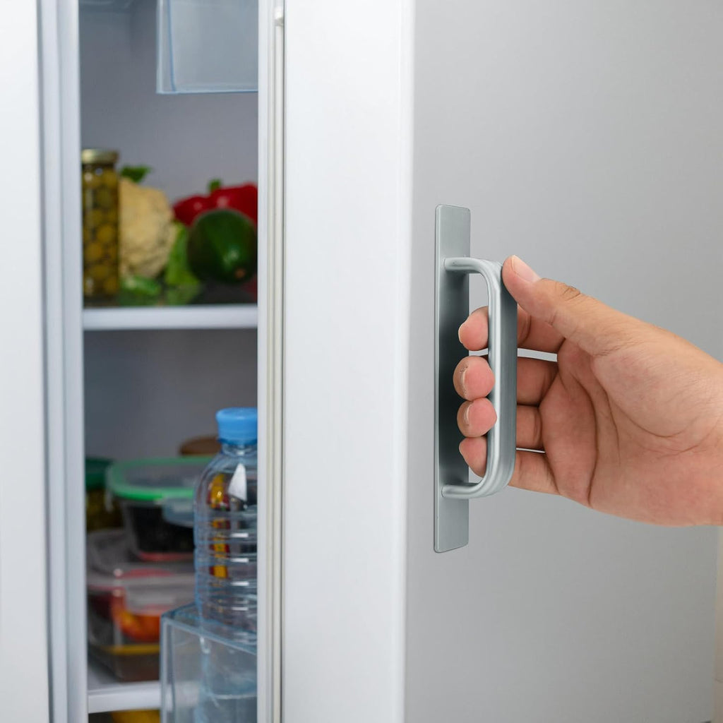 Homakover 1 Pair Refrigerator Door Handle with Adhesive Tape, Replacement Fridge Pull Handle for Fridge, Microwave ovens, dishwashers, Washing Machines, dryers, Metal Garage Door (Grey, 5.9Inch)