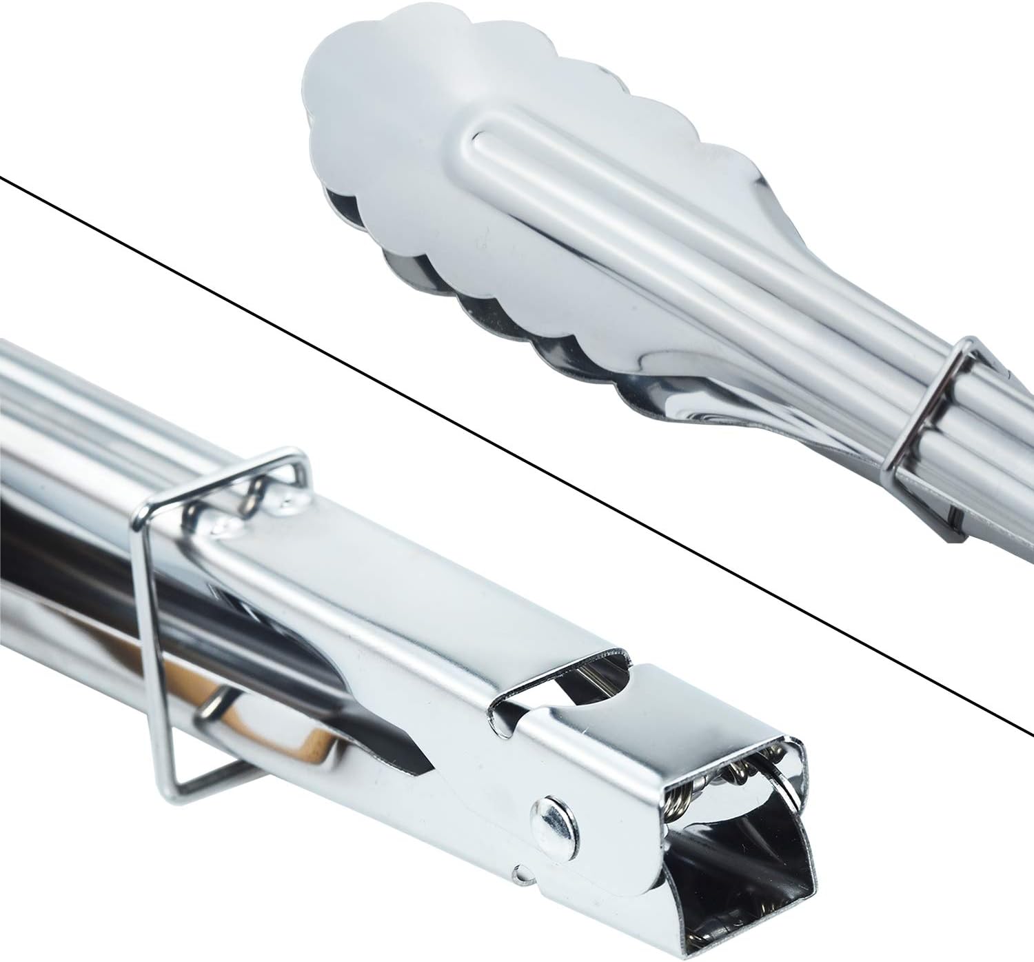 Stainless Steel Serving Tongs Grilling Tongs for Cooking Camping Barbecue (12-Inch 3 Pieces)
