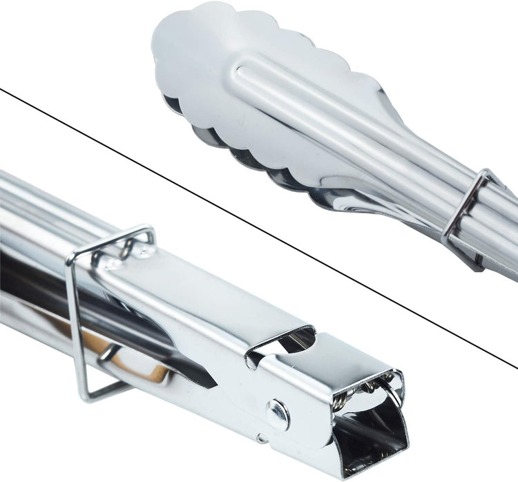 Stainless Steel Serving Tongs Grilling Tongs for Cooking Camping Barbecue (12-Inch 3 Pieces) - Flavour Fushion Cooking Shop