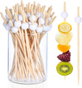 100 Pack Golf Toothpicks, Bamboo Cocktail Picks, Natural Bamboo Toothpicks for Appetizers Fruit Cake Dessert Barbecue Snacks Sandwiches (Golf Ball)