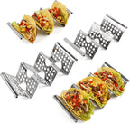 4 Pack Stainless Steel Taco Holders, Premium Taco Stands, Holds 2 Or 3 Tacos Each Taco Tray