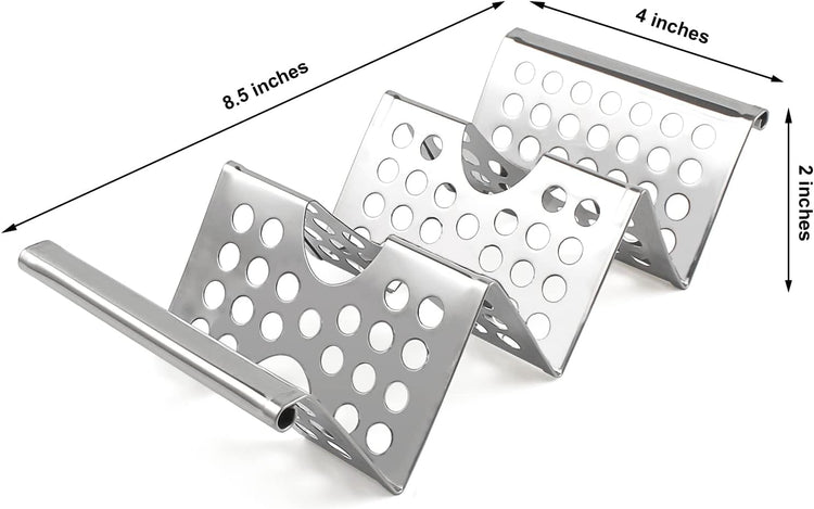 4 Pack Stainless Steel Taco Holders, Premium Taco Stands, Holds 2 Or 3 Tacos Each Taco Tray - Flavour Fushion Cooking Shop