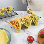 4 Pack Stainless Steel Taco Holders, Premium Taco Stands, Holds 2 Or 3 Tacos Each Taco Tray