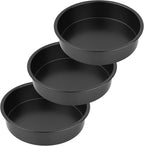 8” Round Cake Pans - 3PCS Nonstick Round Baking Cake Pan, Mold,Dish, Flan