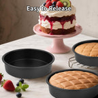 8” Round Cake Pans - 3PCS Nonstick Round Baking Cake Pan, Mold,Dish, Flan