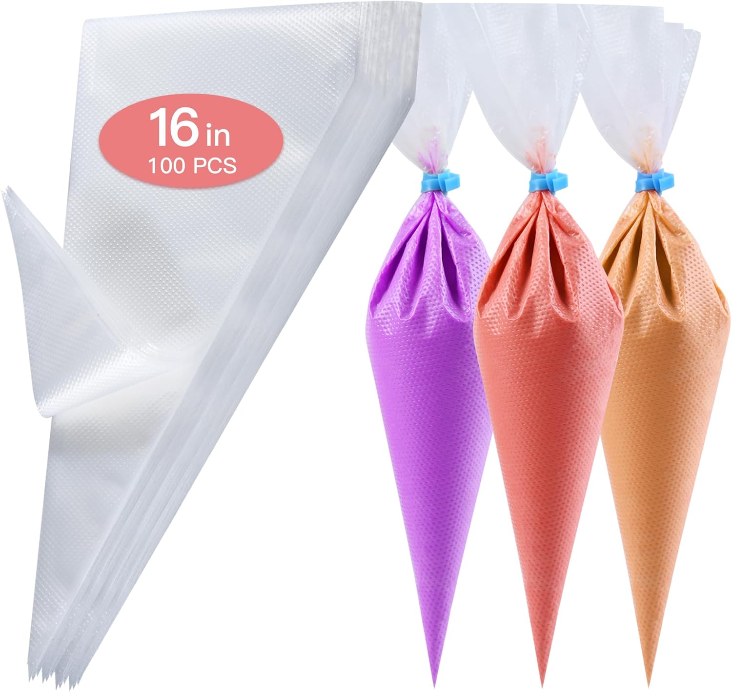 Piping Bags 16 Inch - Disposable Piping Bags 100pcs, Large Pastry Bags