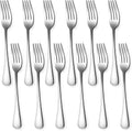 Set of 12, Stainless Steel Dinner Forks Silverware Set, Heavy-Duty Dinner Forks (8 Inch) Cutlery Set, Dishwasher Safe (Silver)