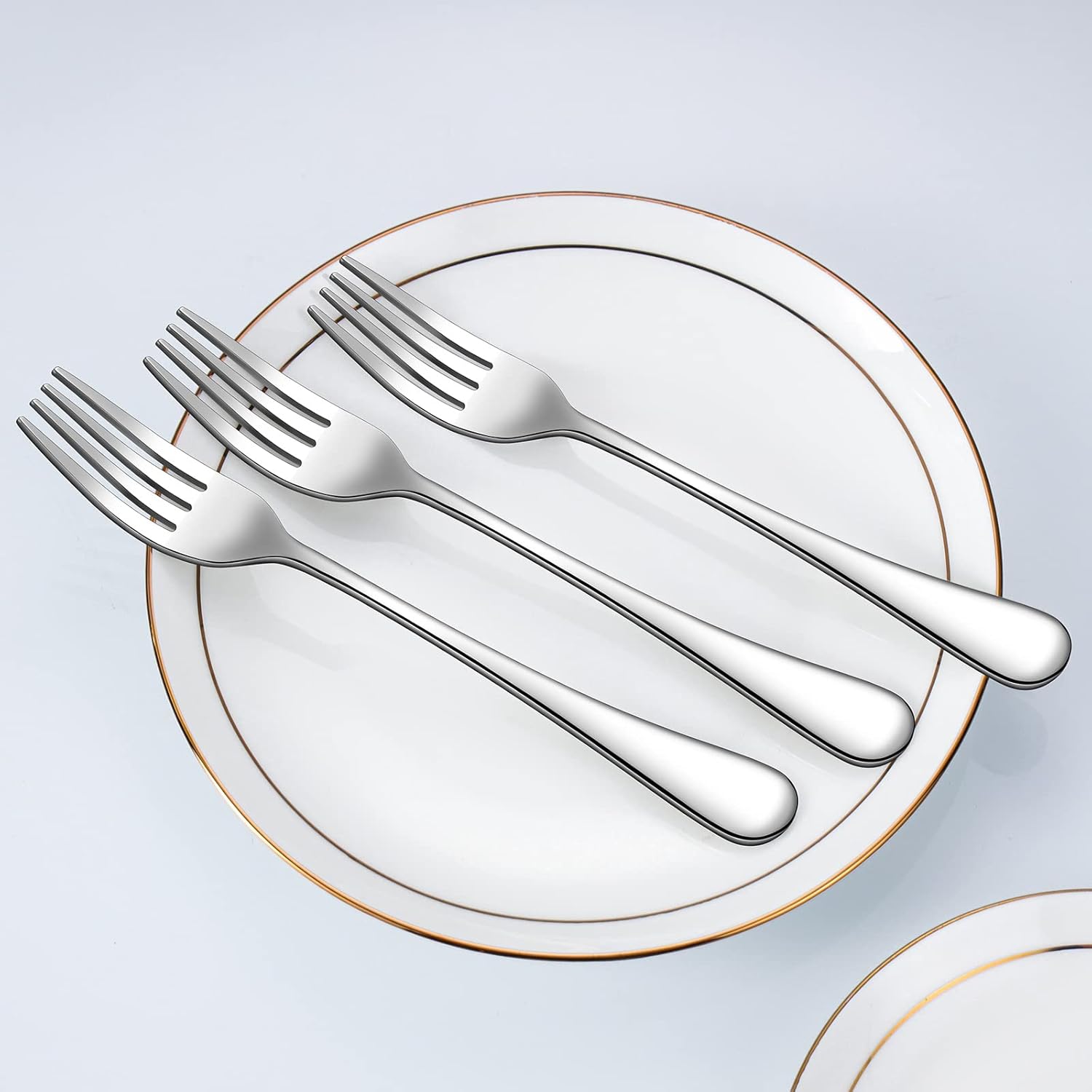 Set of 12, Stainless Steel Dinner Forks Silverware Set, Heavy-Duty Dinner Forks (8 Inch) Cutlery Set, Dishwasher Safe (Silver)
