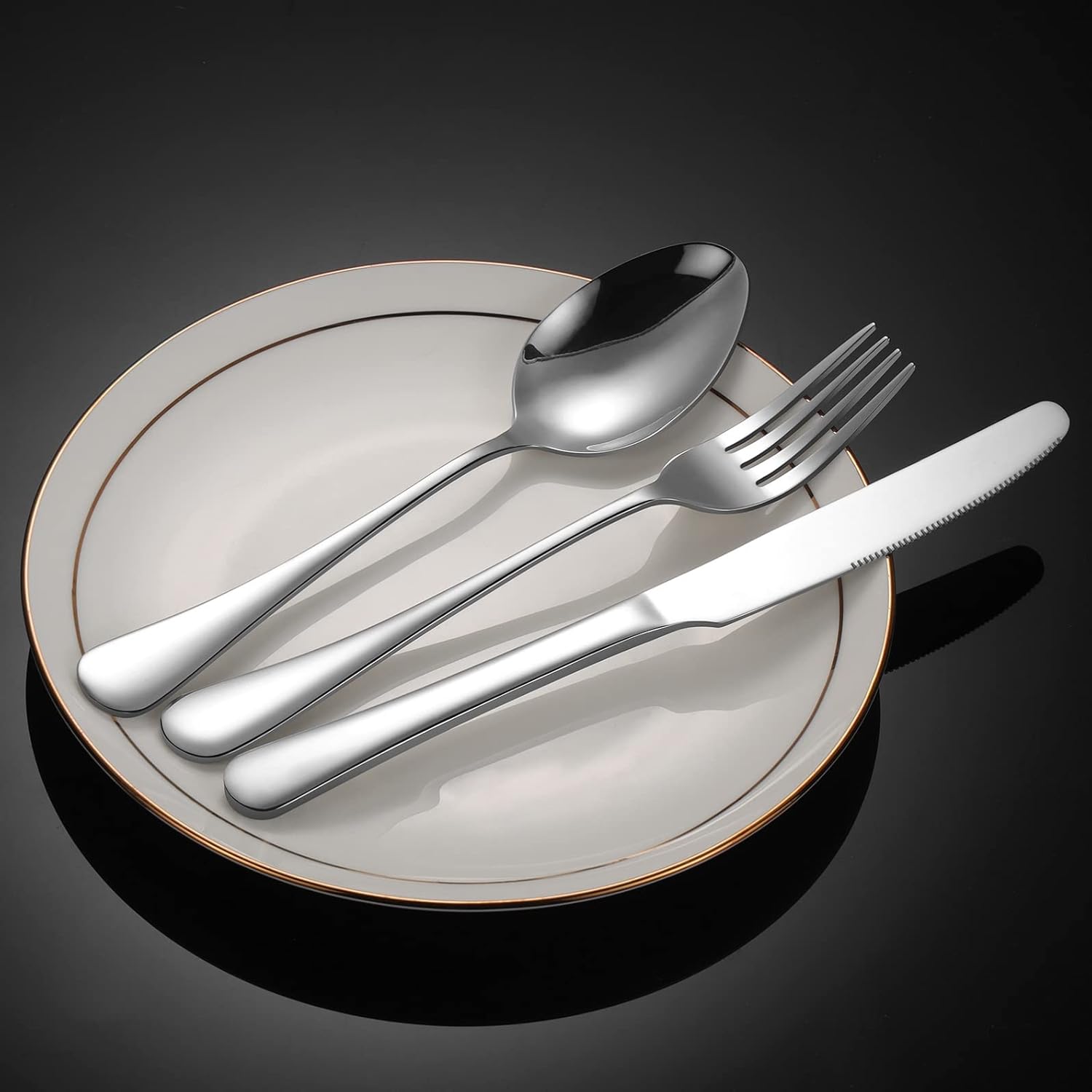 Set of 12, Stainless Steel Dinner Forks Silverware Set, Heavy-Duty Dinner Forks (8 Inch) Cutlery Set, Dishwasher Safe (Silver)