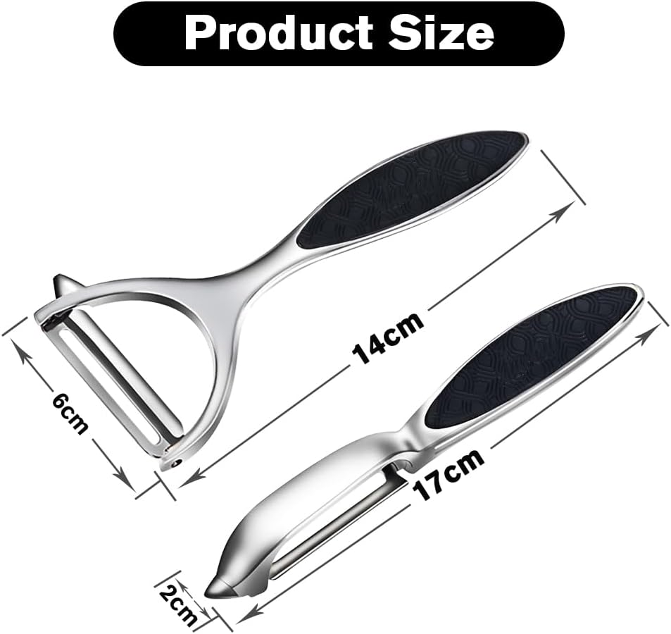 Potato Peelers, Vegetable Peeler for Kitchen Stainless Steel Y Shape Swivel Peelers, Carrot, Fruit, Ergonomic Non-Slip Handle and Sharp Blade with 2 Oranges Peeler
