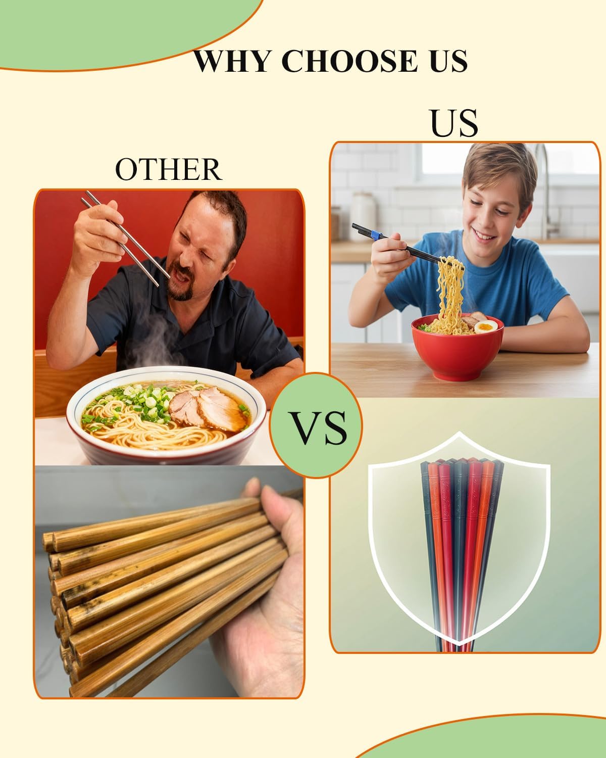 5 Pairs Reusable Training Chopsticks, 9.45 Inch Dishwasher Safe Fiberglass Japanese Training Chopsticks for Beginner, Non-Slip, Easy to Use(colorful)