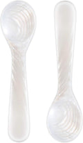 2 Pieces Set of Caviar Spoons Mother of Pearl Spoons with Handcraft Round Handle for Caviar, Egg, Ice Cream, Coffee, Kitchen, Restaurant for Serving Caviars (9cm/3.54 Inch)