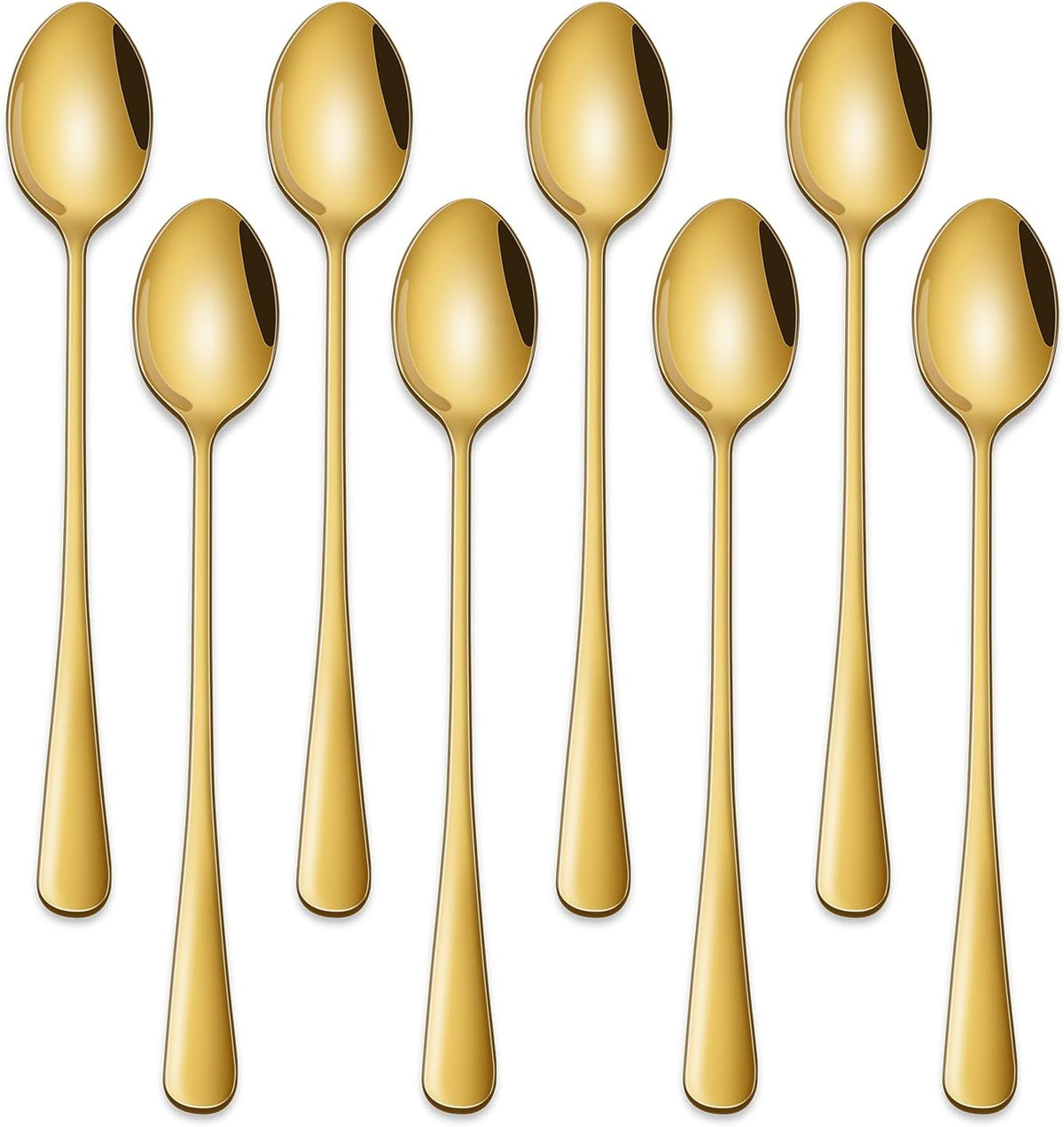 7.5 Inch Gold Iced Tea Spoons,Set Of 8 Stainless Steel Long Coffee Spoons,Long Handle - Flavour Fushion Cooking Shop