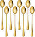 7.5 Inch Gold Iced Tea Spoons,Set Of 8 Stainless Steel Long Coffee Spoons,Long Handle - Flavour Fushion Cooking Shop