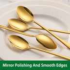 7.5 Inch Gold Iced Tea Spoons,Set Of 8 Stainless Steel Long Coffee Spoons,Long Handle