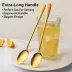 7.5 Inch Gold Iced Tea Spoons,Set Of 8 Stainless Steel Long Coffee Spoons,Long Handle