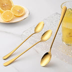 7.5 Inch Gold Iced Tea Spoons,Set Of 8 Stainless Steel Long Coffee Spoons,Long Handle