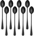 7.5 Inches Black Coffee Stirring Spoons Set,Set Of 8 Stanless Steel Iced Teaspoons - Flavour Fushion Cooking Shop