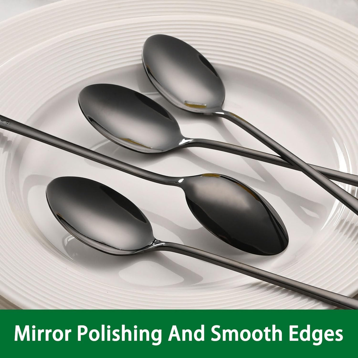 7.5 Inches Black Coffee Stirring Spoons Set,Set Of 8 Stanless Steel Iced Teaspoons - Flavour Fushion Cooking Shop