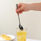 7.5 Inches Black Coffee Stirring Spoons Set,Set Of 8 Stanless Steel Iced Teaspoons