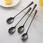 7.5 Inches Black Coffee Stirring Spoons Set,Set Of 8 Stanless Steel Iced Teaspoons