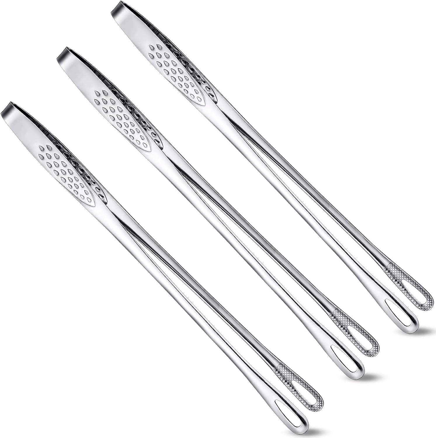 3 Pcs 11 Inches Kitchen Tongs Korean BBQ Tweezers for Cooking Stainless Steel Kitchen Tweezers Grill Food Yakiniku Cooking Clamp Tool for Salad, Fish, Steak, Barbecue, Buffet, Meat