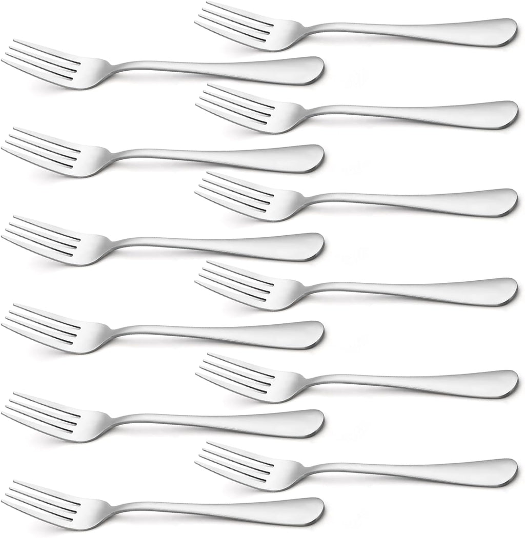 Silverware, Dinner Fork 8 Inches, Forks Set of 12 Premium Food Grade Stainless Steel Forks for Home Kitchen Party Restaurant, Mirror Polished Dishwasher Safe
