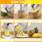 Pineapple Corer and Slicer, Heavy-Duty Stainless Steel Reinforced Thicker Blade Easy-to-Use