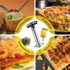 Pineapple Corer and Slicer, Heavy-Duty Stainless Steel Reinforced Thicker Blade Easy-to-Use