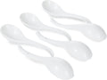 Asian Soup Spoons Set of 6, Ceramic Japanese Soup Spoons, Ramen Spoon for Cereal Wonton Dumpling Noodles,Table Spoon Set Dishwasher Safe Easy To Clean, White