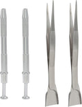4 Pack Aluminum Alloy Cake Decorating Tools Set, Pearl Sprinkles Pen Pearl Grabber 4 Claws Stainless Steel Cake Tweezers, Pearl Sprinkle Spoon with Shovel Head for Cake Decorating/Bakers