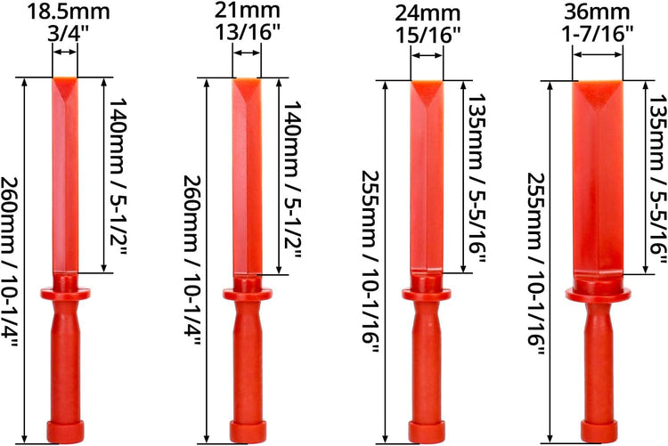 Plastic Chisel Scraper Set, 3/4", 7/8", 1", 1-1/2" Chemical Resistant Scraper Tool, No-marring Plastic Chisel Set for Removes Debris, Adhesives, Film, Paint - Flavour Fushion Cooking Shop