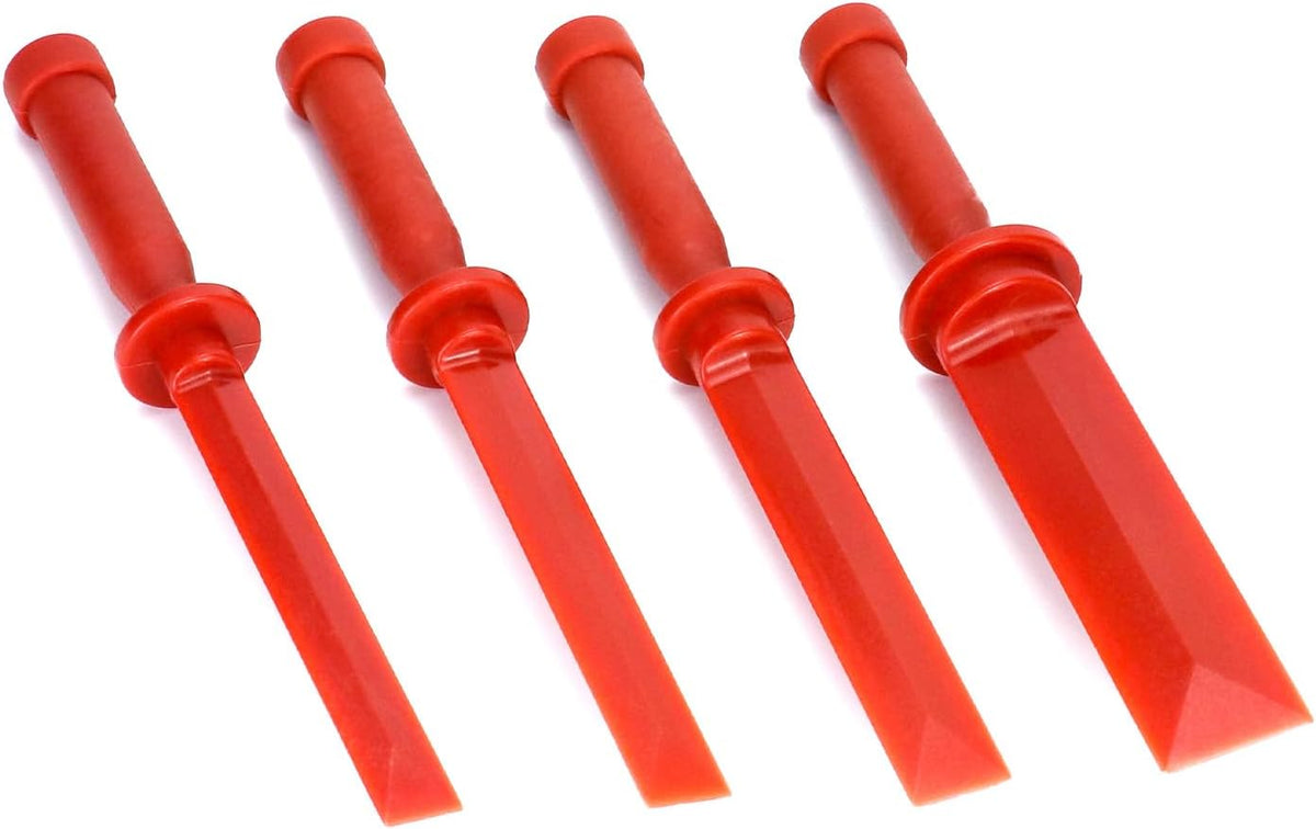 Plastic Chisel Scraper Set, 3/4", 7/8", 1", 1-1/2" Chemical Resistant Scraper Tool, No-marring Plastic Chisel Set for Removes Debris, Adhesives, Film, Paint - Flavour Fushion Cooking Shop