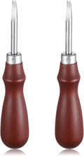 Leather Edge Skiving Beveler, 2 Pcs Leather Working Tools Burnishing Tool Edge Cutting Trimmer Tool for DIY Leathercraft Working 2 Sizes (1.0 mm, 1.5 mm) (3# + 5#)