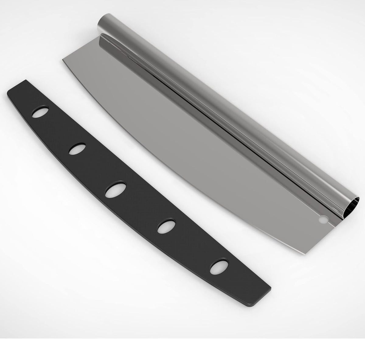 Pizza Cutter Stainless Steel Rocker Slicer - 14 Inch Sharp Knife with Blade Cover,Premium Pizza Oven Accessories - Flavour Fushion Cooking Shop