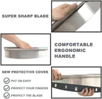 Pizza Cutter Stainless Steel Rocker Slicer - 14 Inch Sharp Knife with Blade Cover,Premium Pizza Oven Accessories